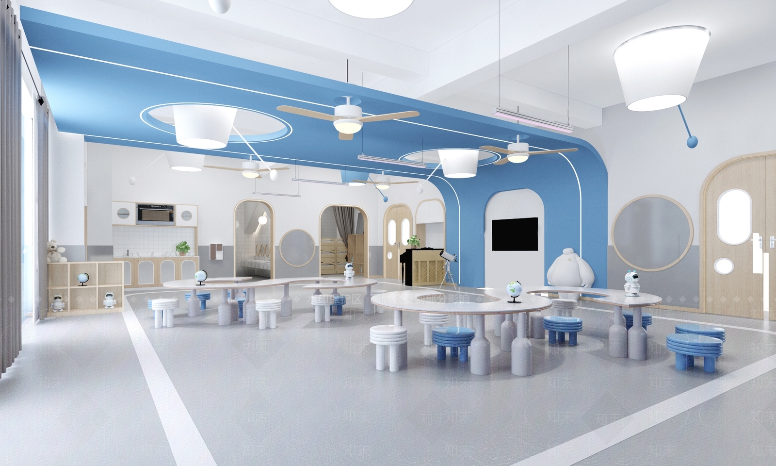 现代幼儿园科学教室3D模型下载【ID:1104219346】