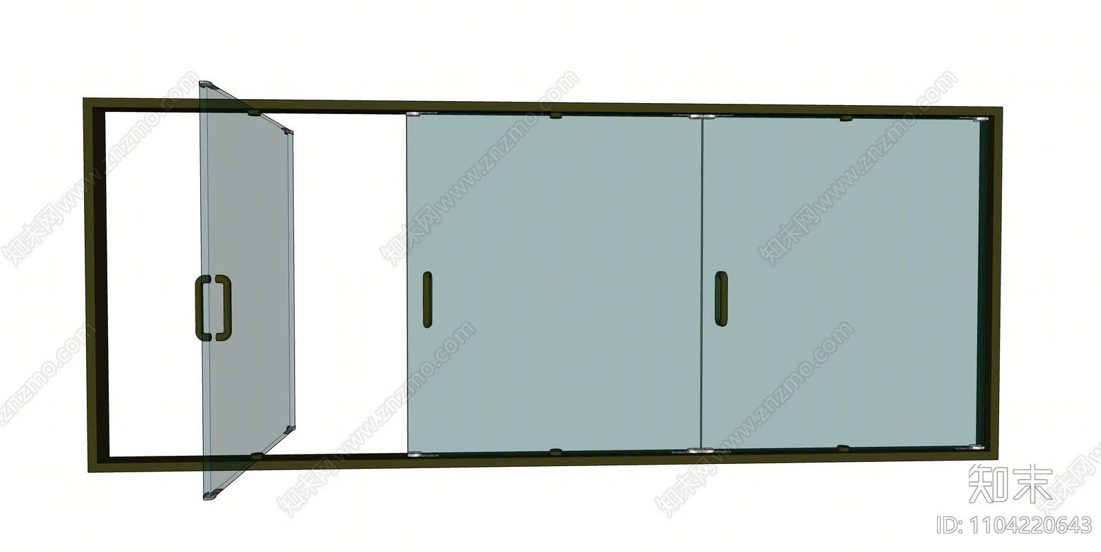 现代玻璃落地窗SU模型下载【ID:1104220643】