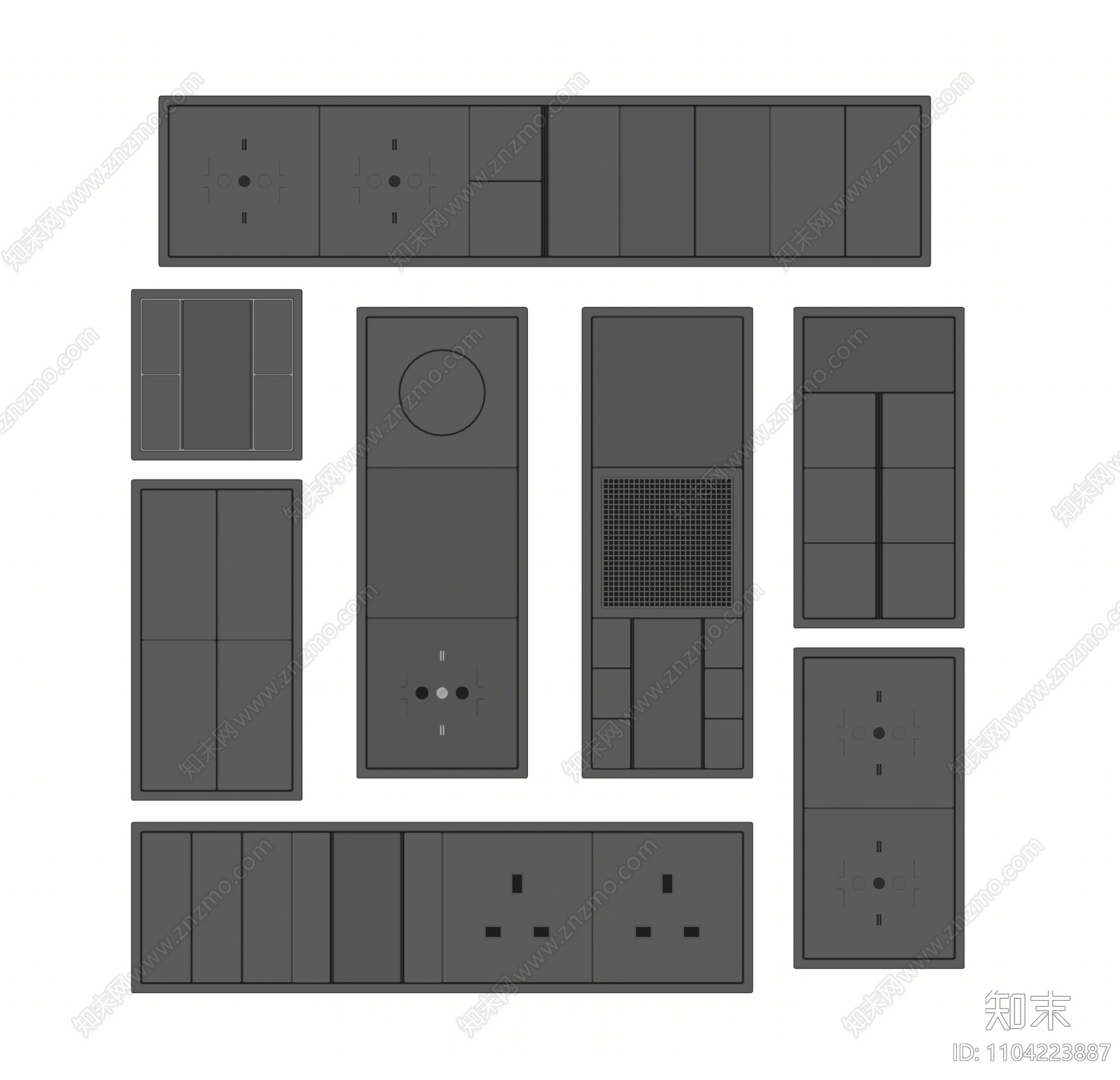 现代开关SU模型下载【ID:1104223887】