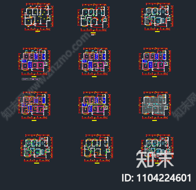 家装施工图cad施工图下载【ID:1104224601】