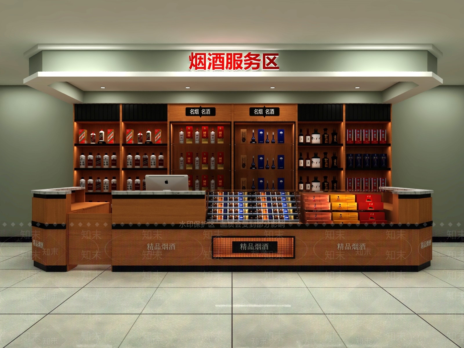 现代超市烟酒店SU模型下载【ID:1104233225】