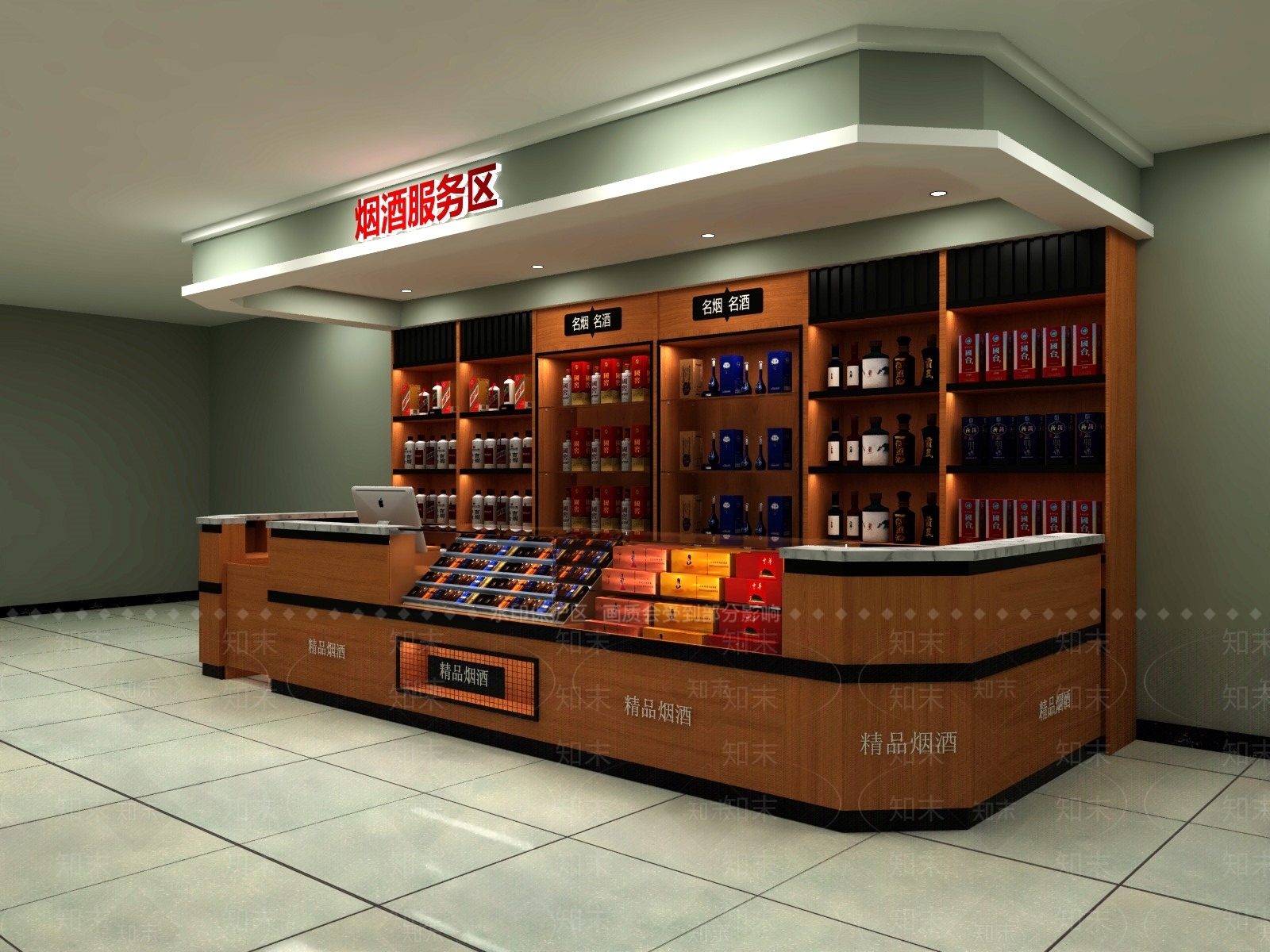 现代超市烟酒店SU模型下载【ID:1104233225】