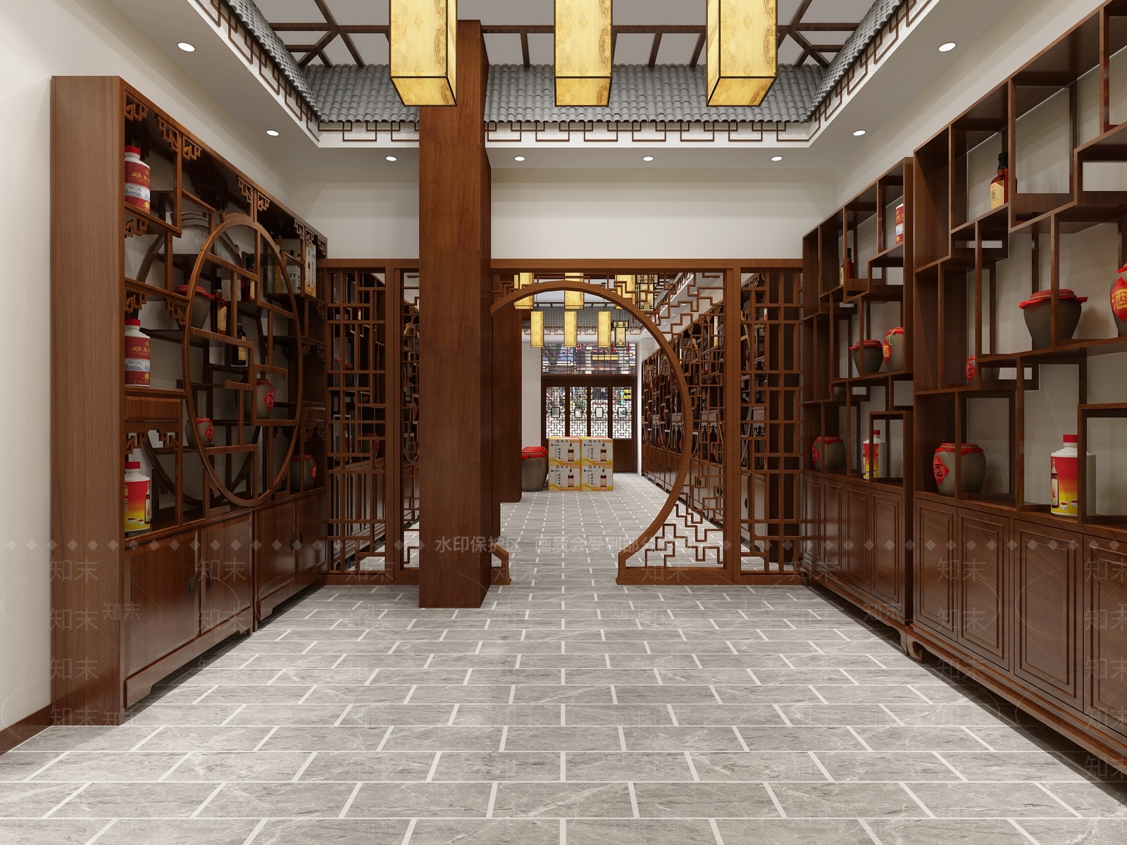 新中式酒专卖店3D模型下载【ID:1104233470】