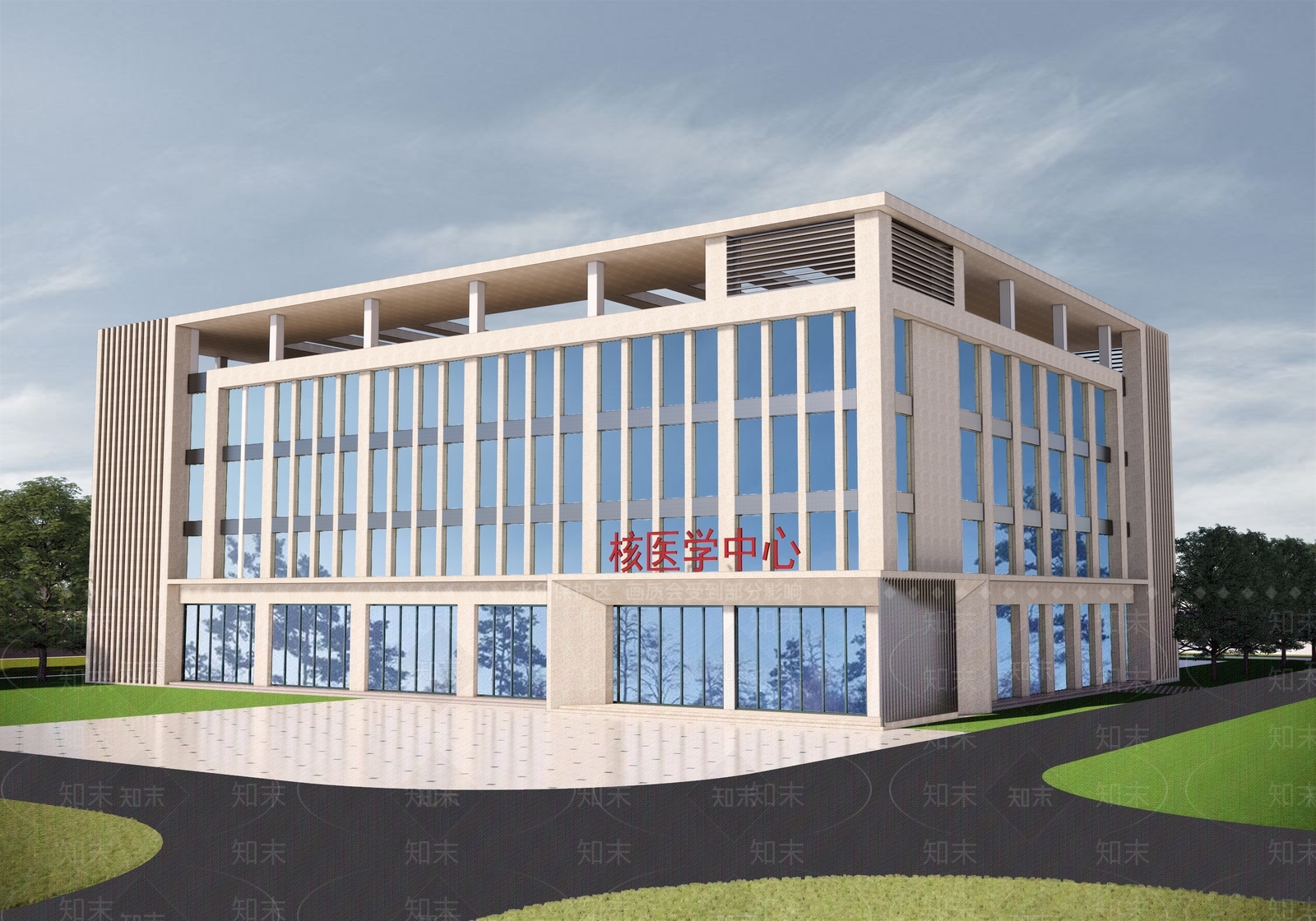 现代核医学中心建筑SU模型下载【ID:1104234953】