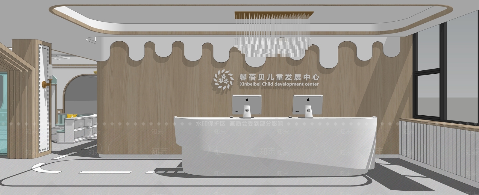 现代培训学校内部SU模型下载【ID:1104238023】