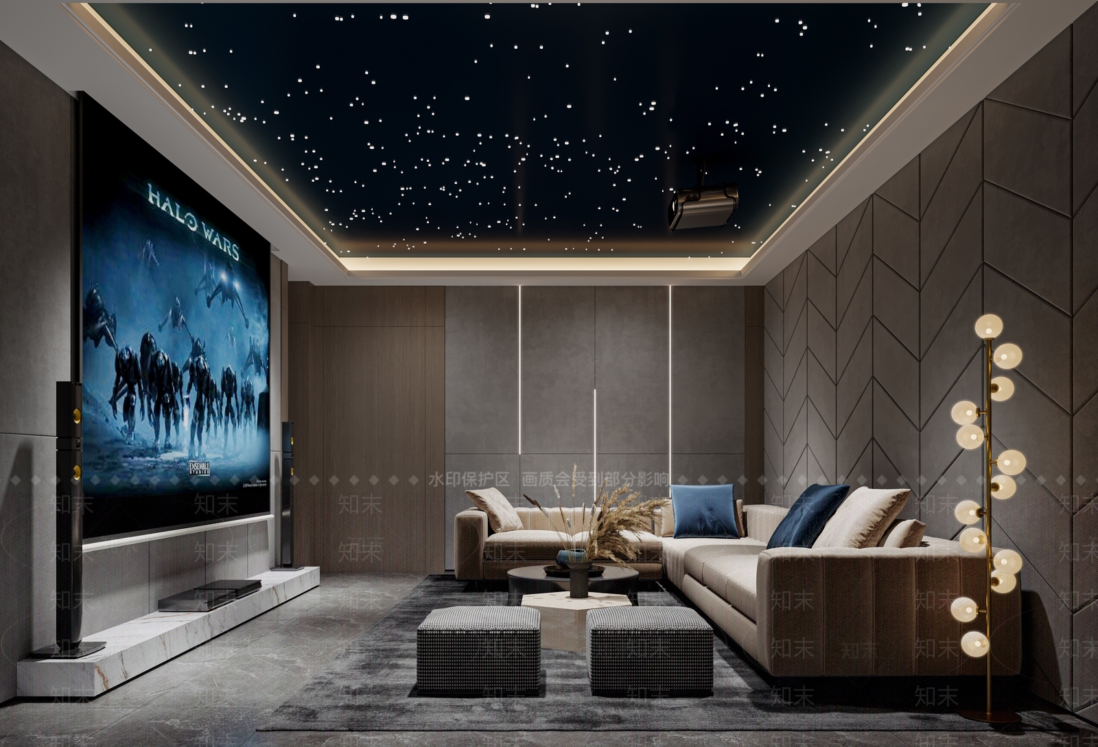 现代家居影音室3D模型下载【ID:1104241282】