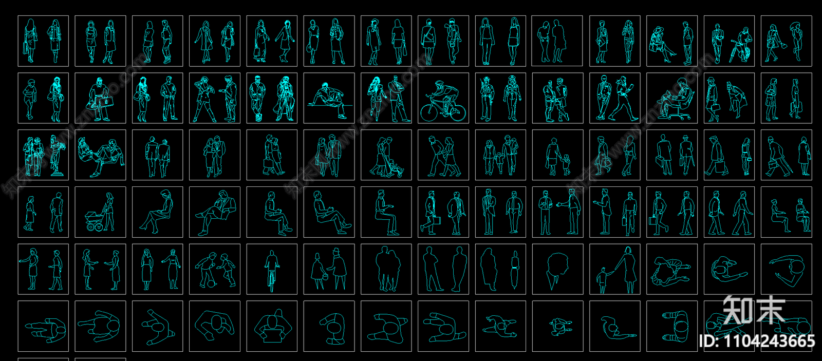 人物立面图库施工图下载【ID:1104243665】
