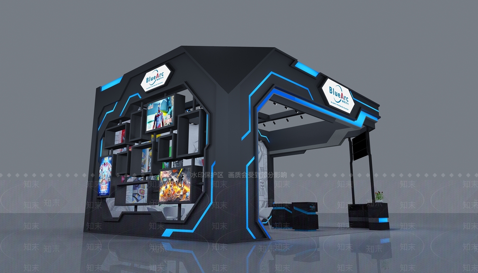 现代游戏展厅3D模型下载【ID:1104253867】