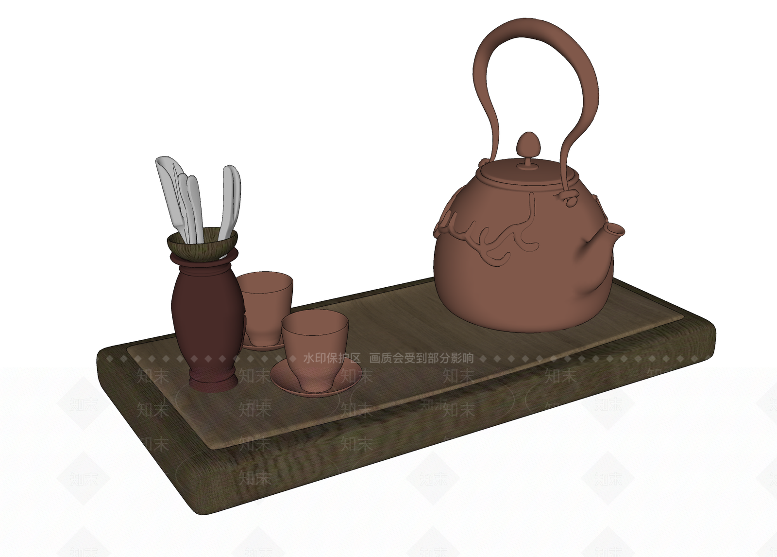 新中式茶具SU模型下载【ID:1104263863】