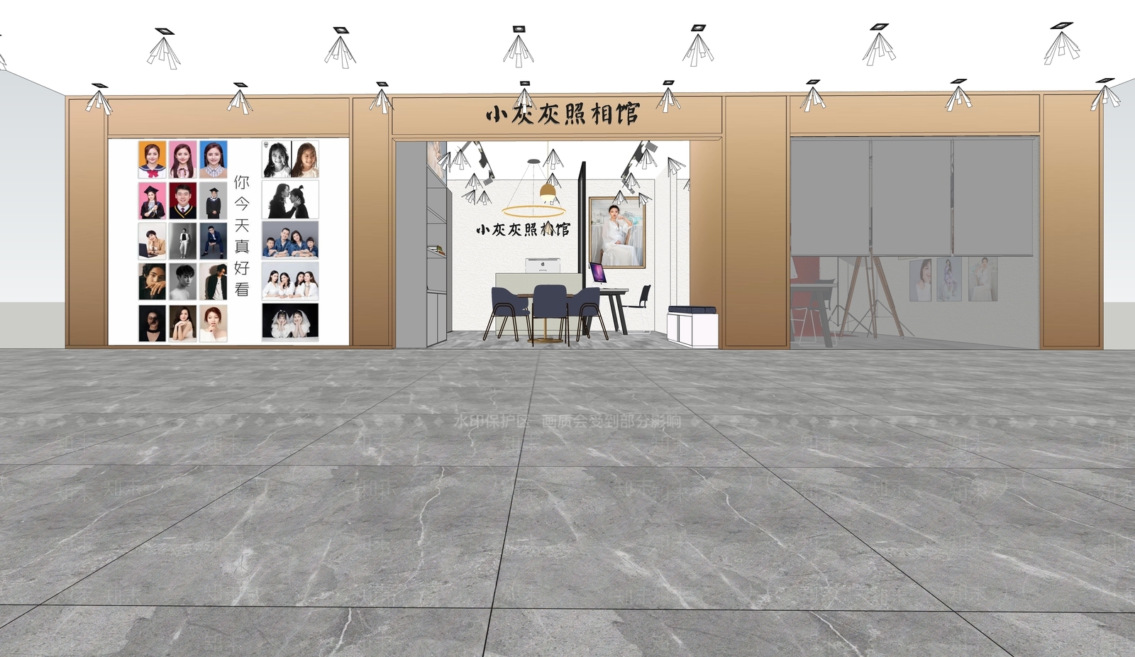 现代照相馆SU模型下载【ID:1104268248】