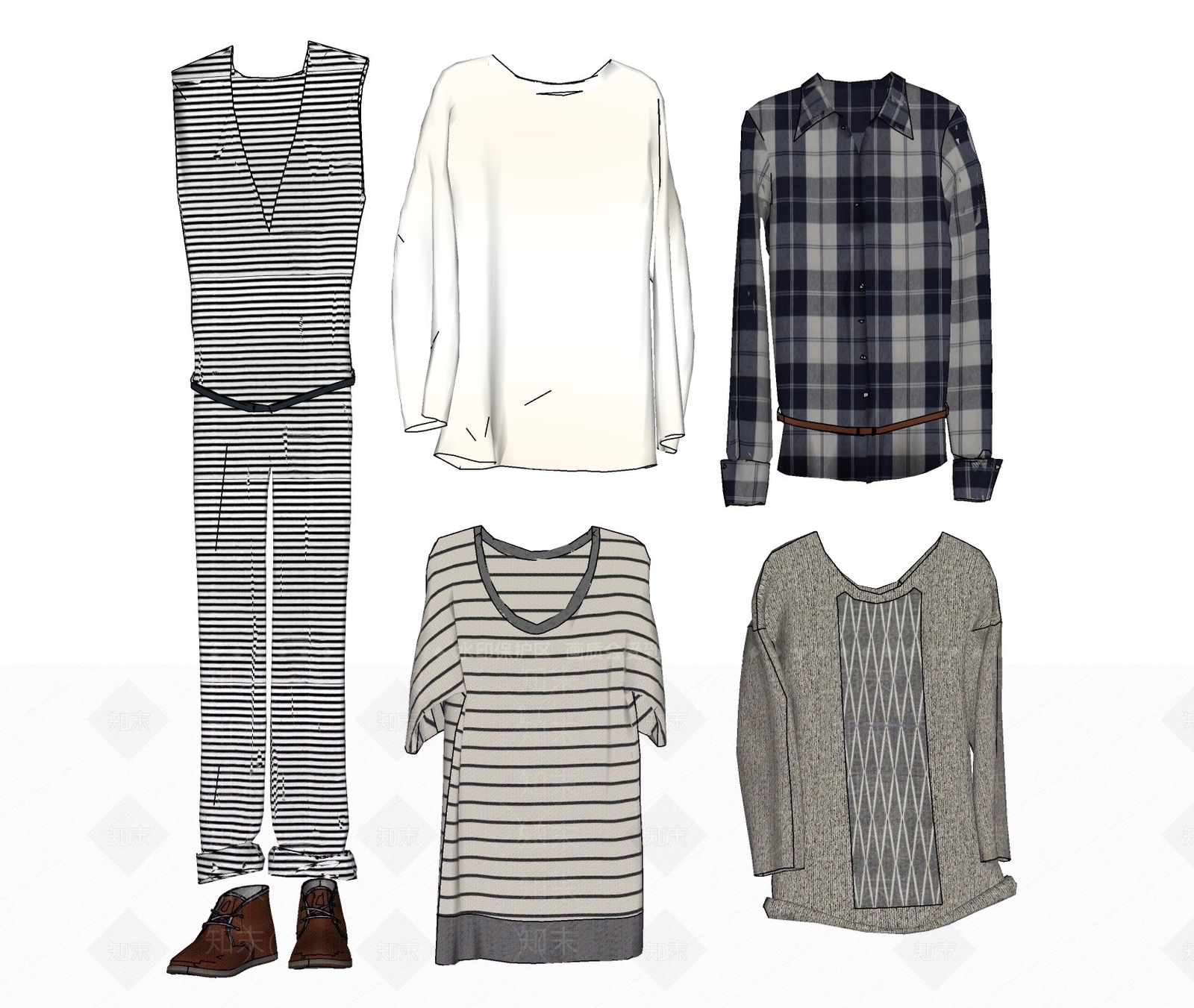 现代服装SU模型下载【ID:1104273704】