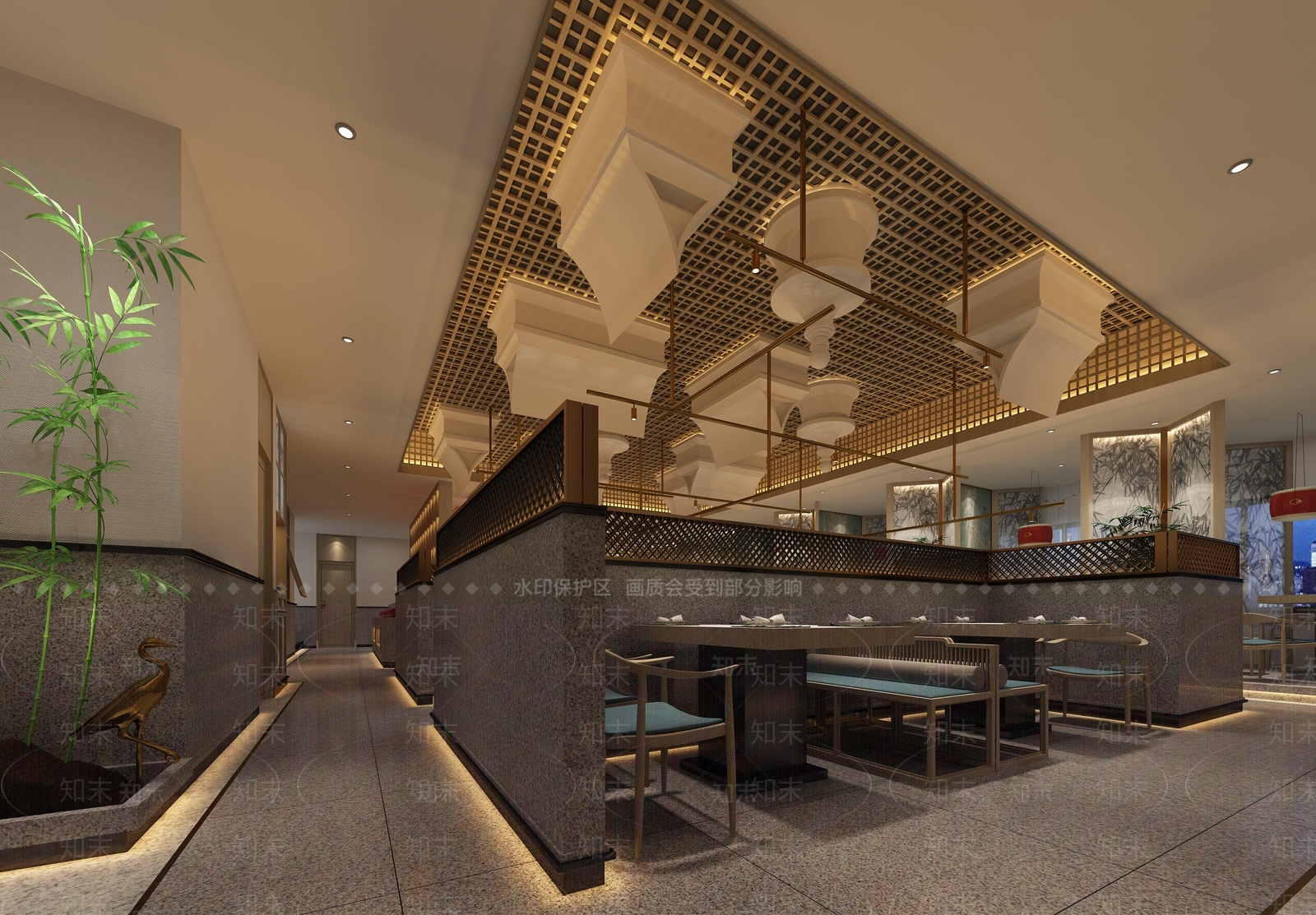新中式火锅店3D模型下载【ID:1104278322】_知末3d模型网