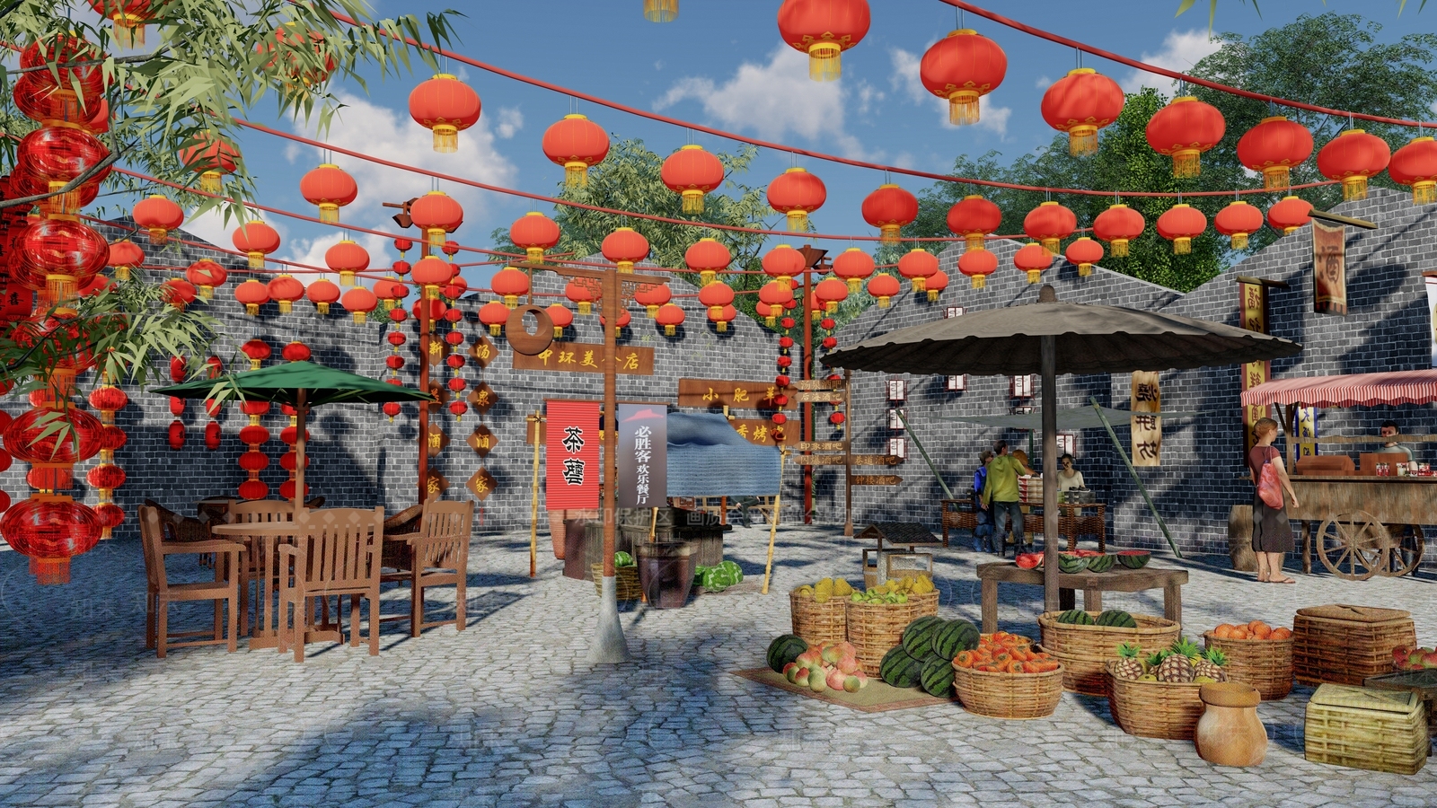 中式商展外摆SU模型下载【ID:1104337338】