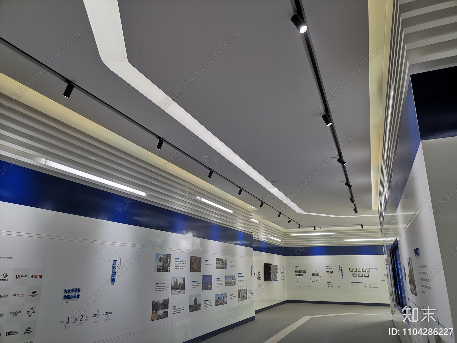 郑州某产业园展厅室内装修cad施工图下载【ID:1104286227】