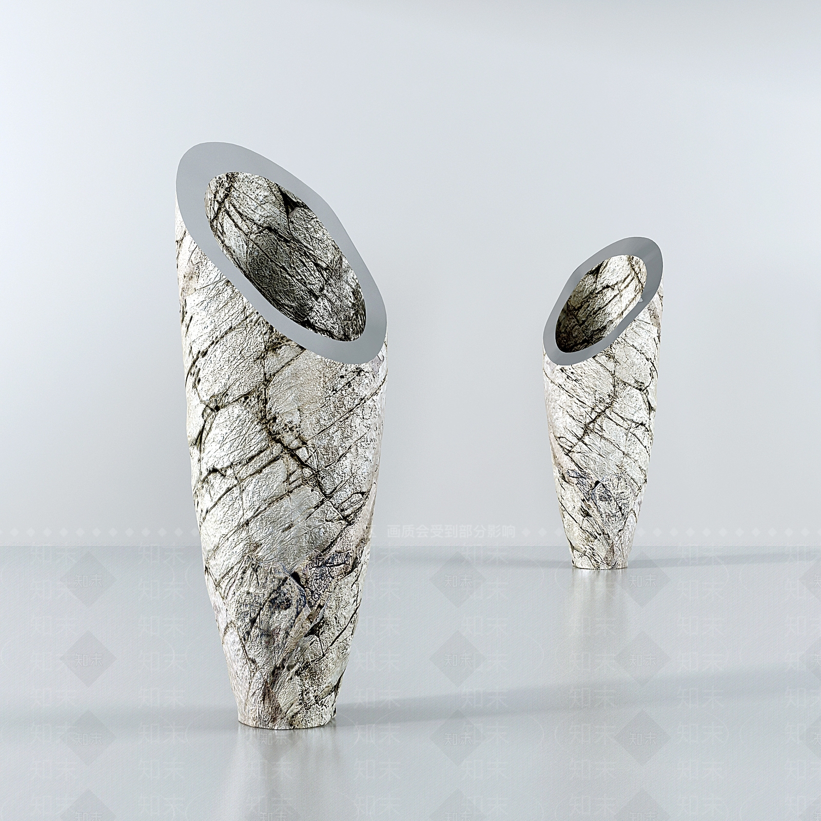 现代雕塑陶瓷花瓶3D模型下载【ID:1104288589】