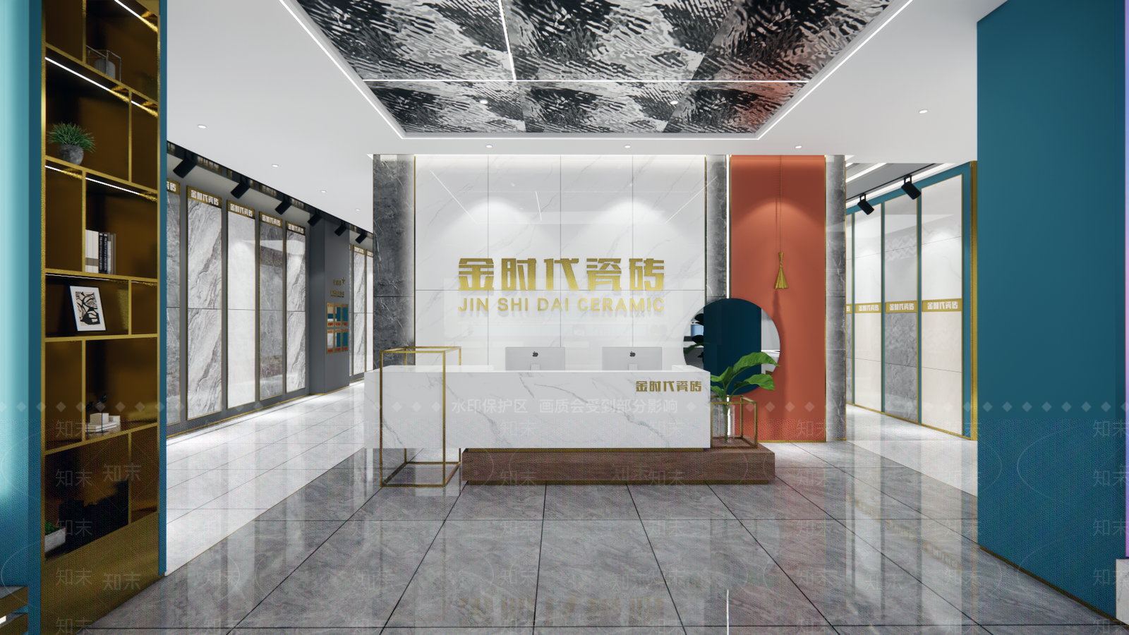 现代瓷砖商场店SU模型下载【ID:1104391971】