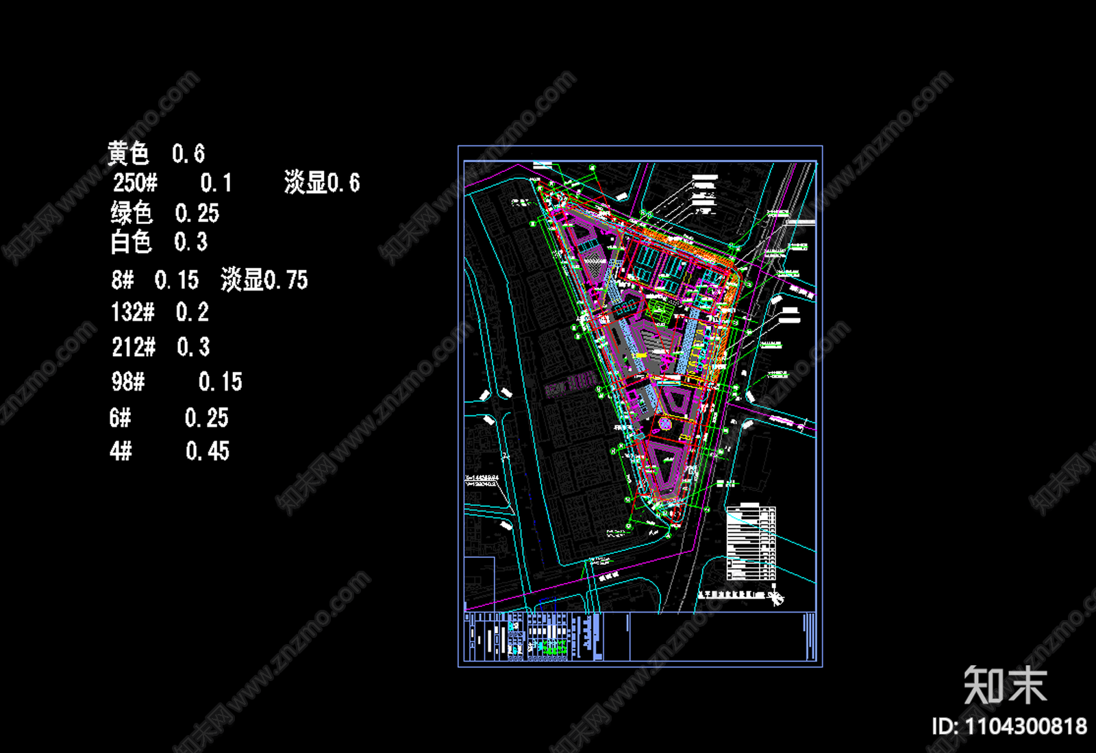 南京中山乐都汇购物中心项目cad施工图下载【ID:1104300818】