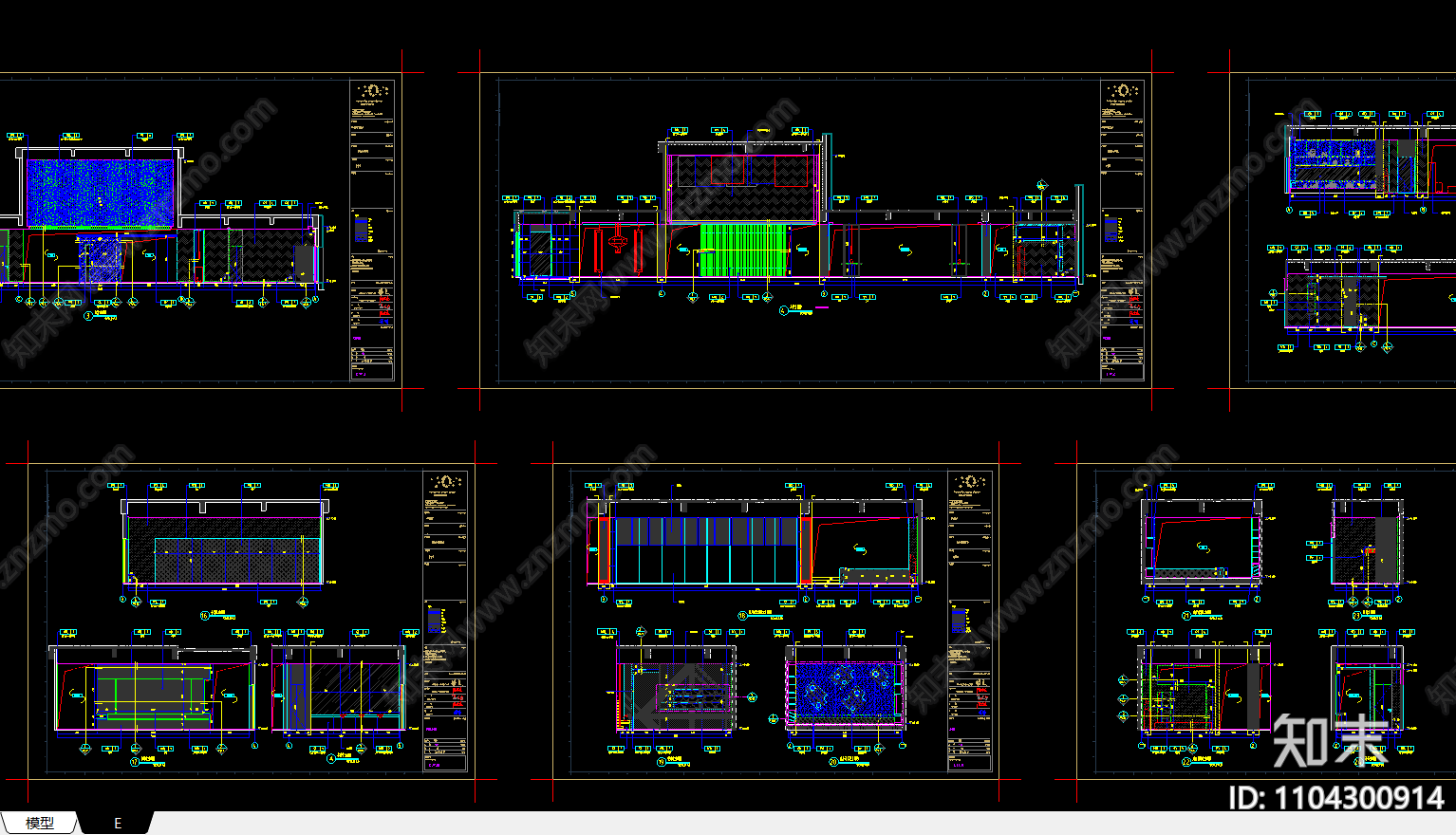 青岛中建国熙台售楼处cad施工图下载【ID:1104300914】