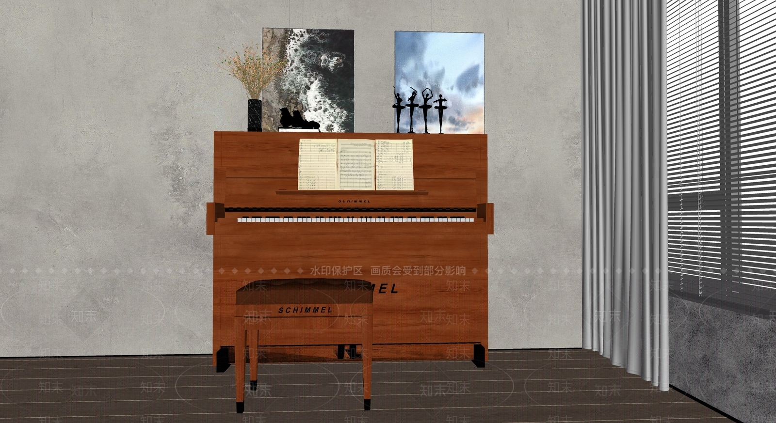 现代乐器SU模型下载【ID:1104302049】