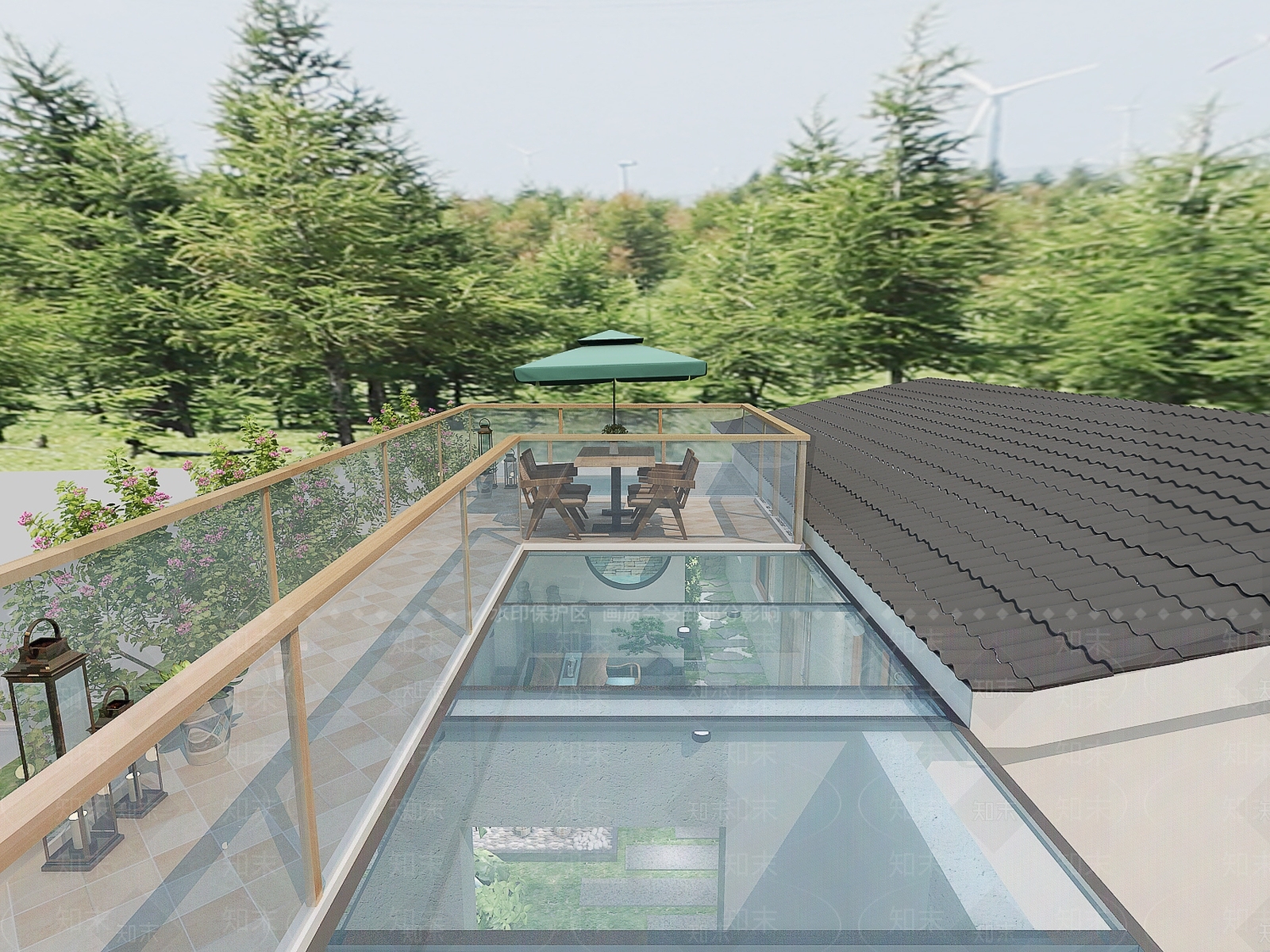 现代民宿外观3D模型下载【ID:1104323703】