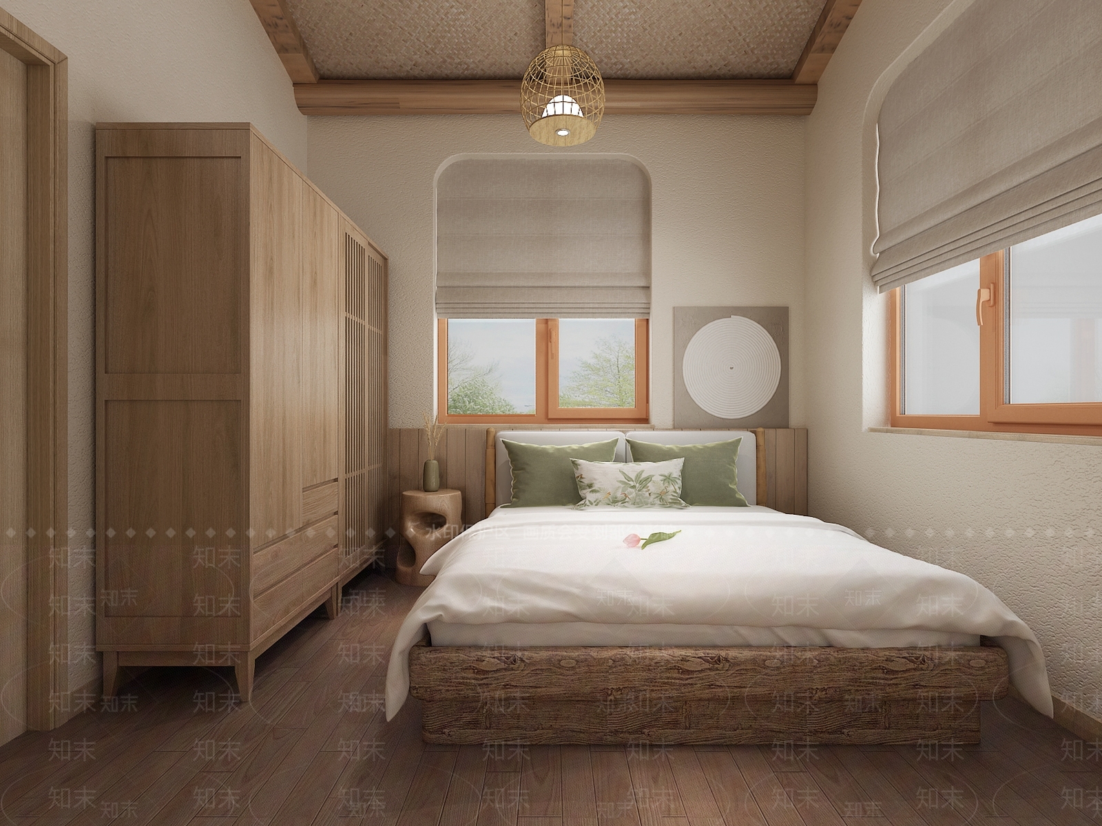 侘寂民宿卧室3D模型下载【ID:1104324032】