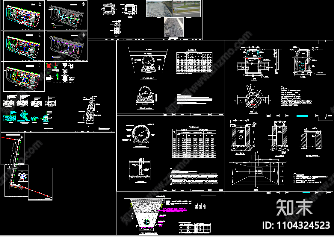 小广场全套图纸绿化道路强弱电给排水施工图下载【ID:1104324523】