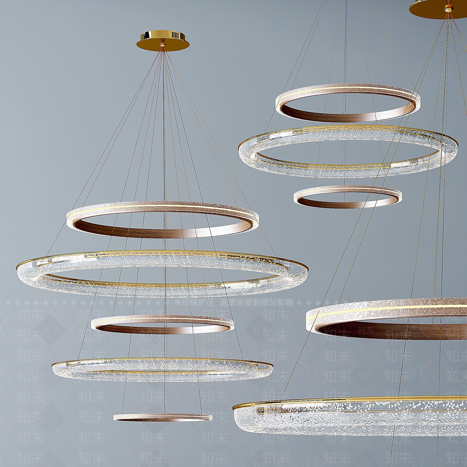 现代多层吊灯3D模型下载【ID:1104327521】