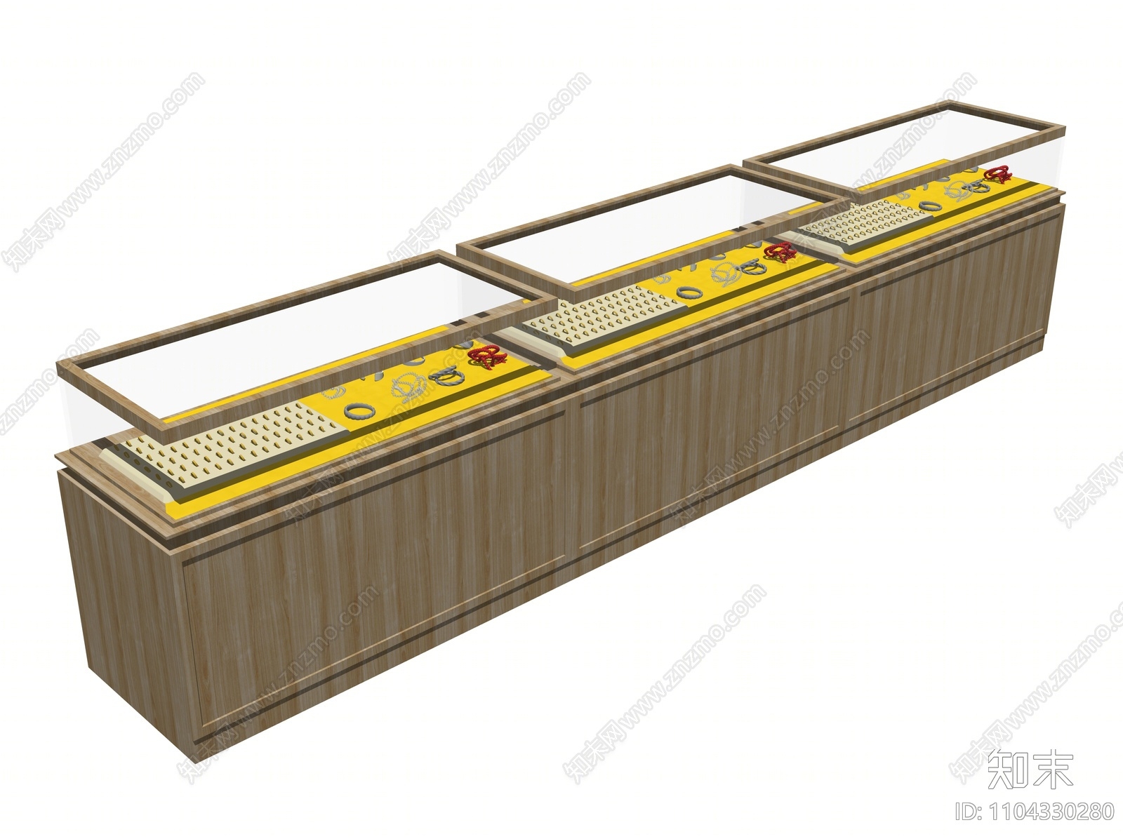 现代珠宝展柜SU模型下载【ID:1104330280】