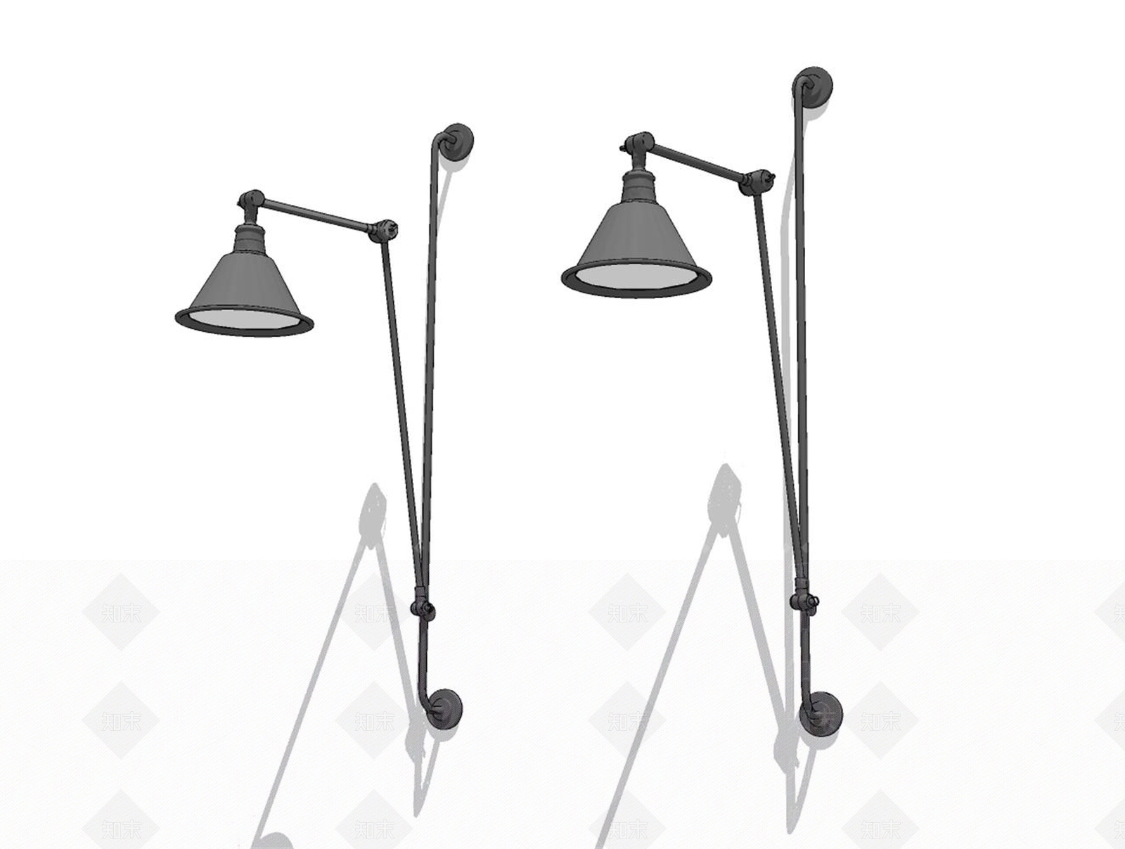 工业铁艺壁灯SU模型下载【ID:1104330918】