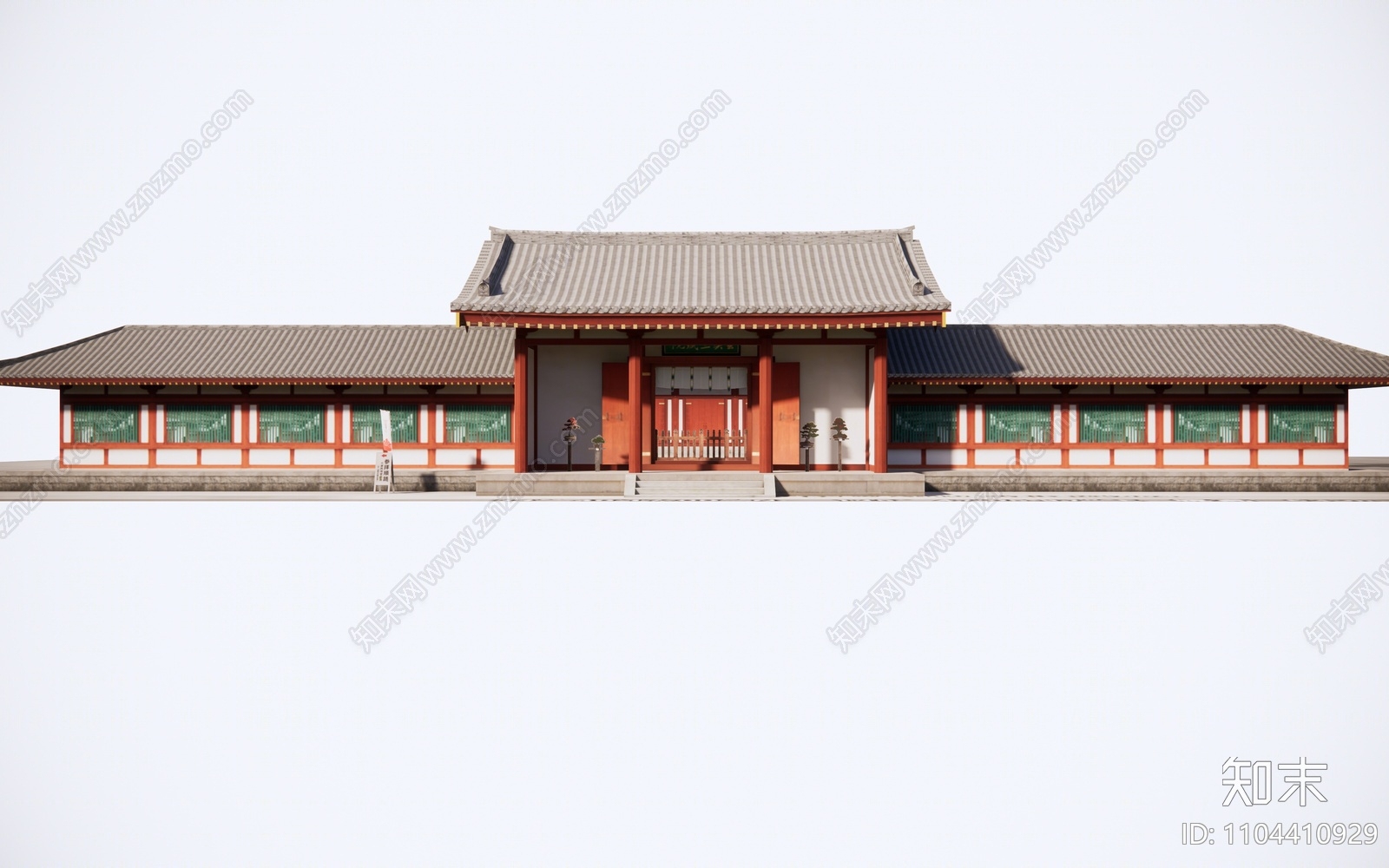 中式寺庙建筑SU模型下载【ID:1104410929】