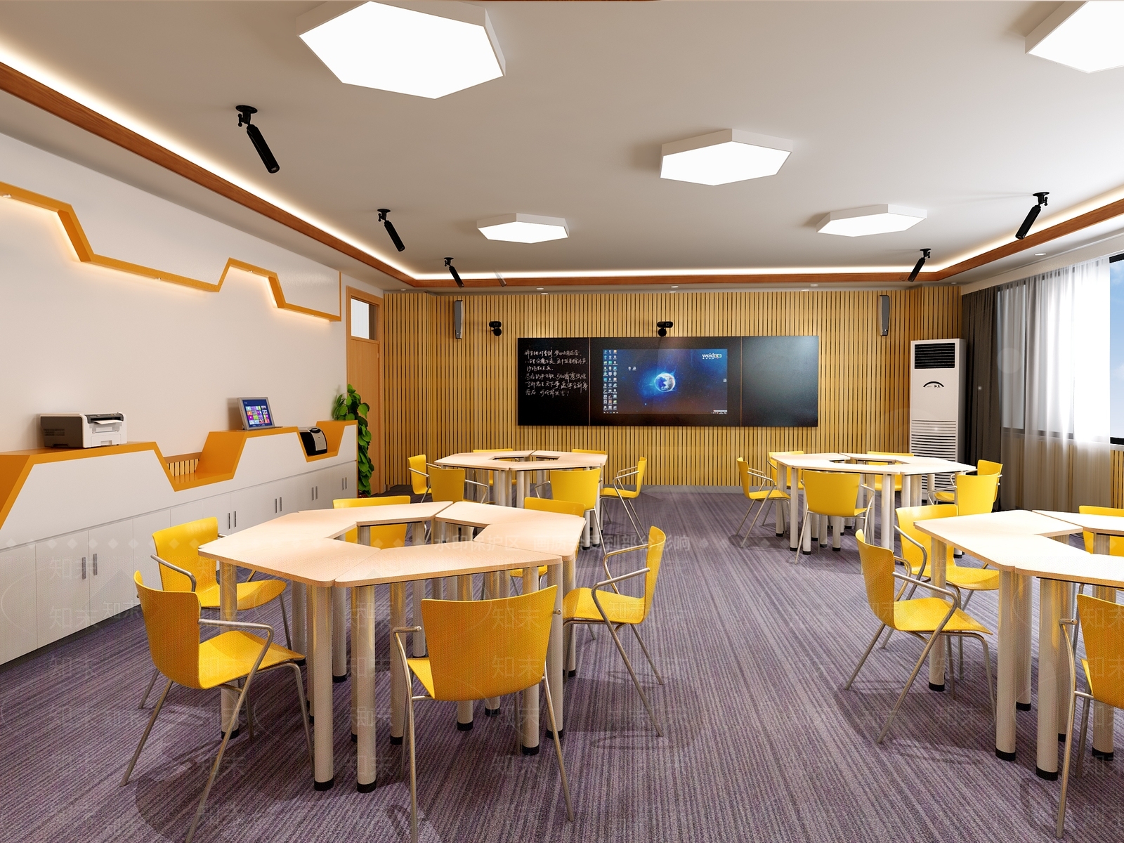 现代教室3D模型下载【ID:1104335151】_知末3d模型网