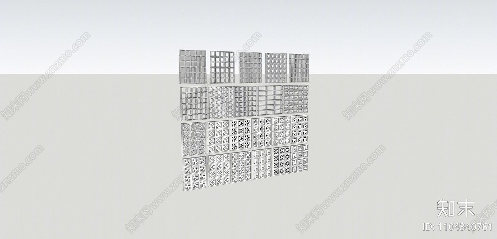 现代建筑材料SU模型下载【ID:1104340761】