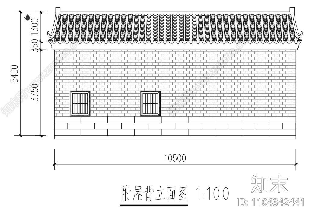 中式徽派建筑cad施工图下载【ID:1104342441】