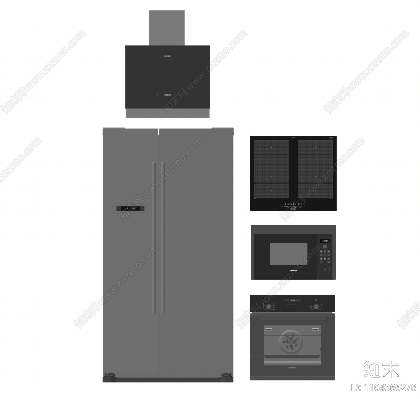 现代家用电器组合SU模型下载【ID:1104366278】