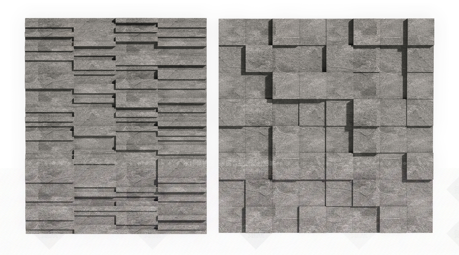 现代文化石背景墙组合3D模型下载【ID:1104347679】