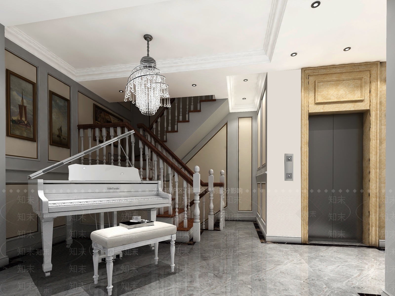 简欧钢琴房3D模型下载【ID:1104349072】