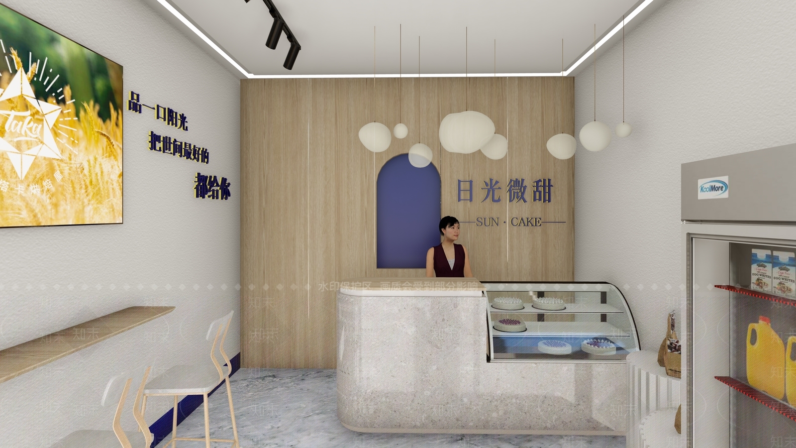 现代蛋糕店SU模型下载【ID:1104349054】