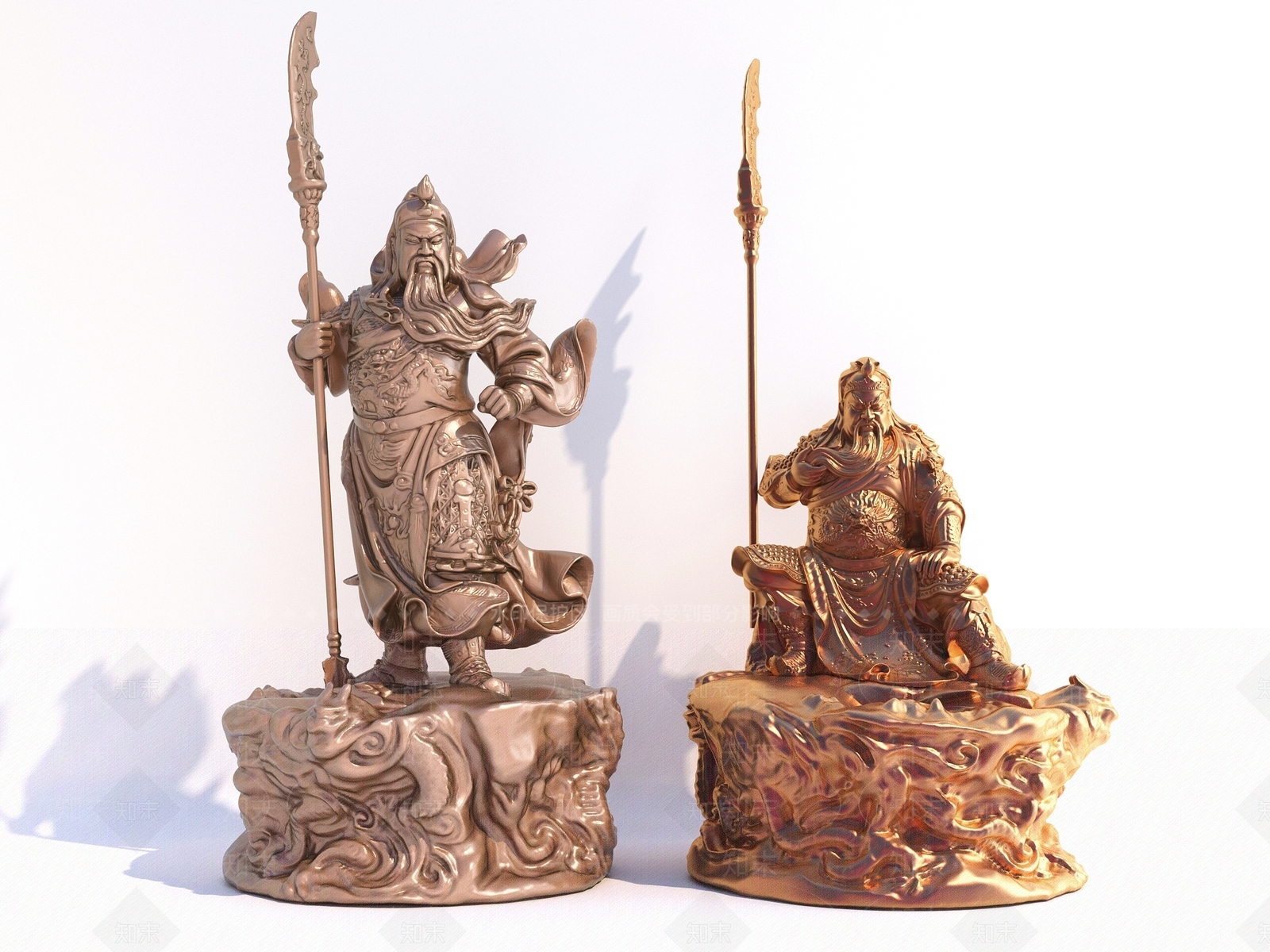 现代关羽雕像3D模型下载【ID:1104349249】