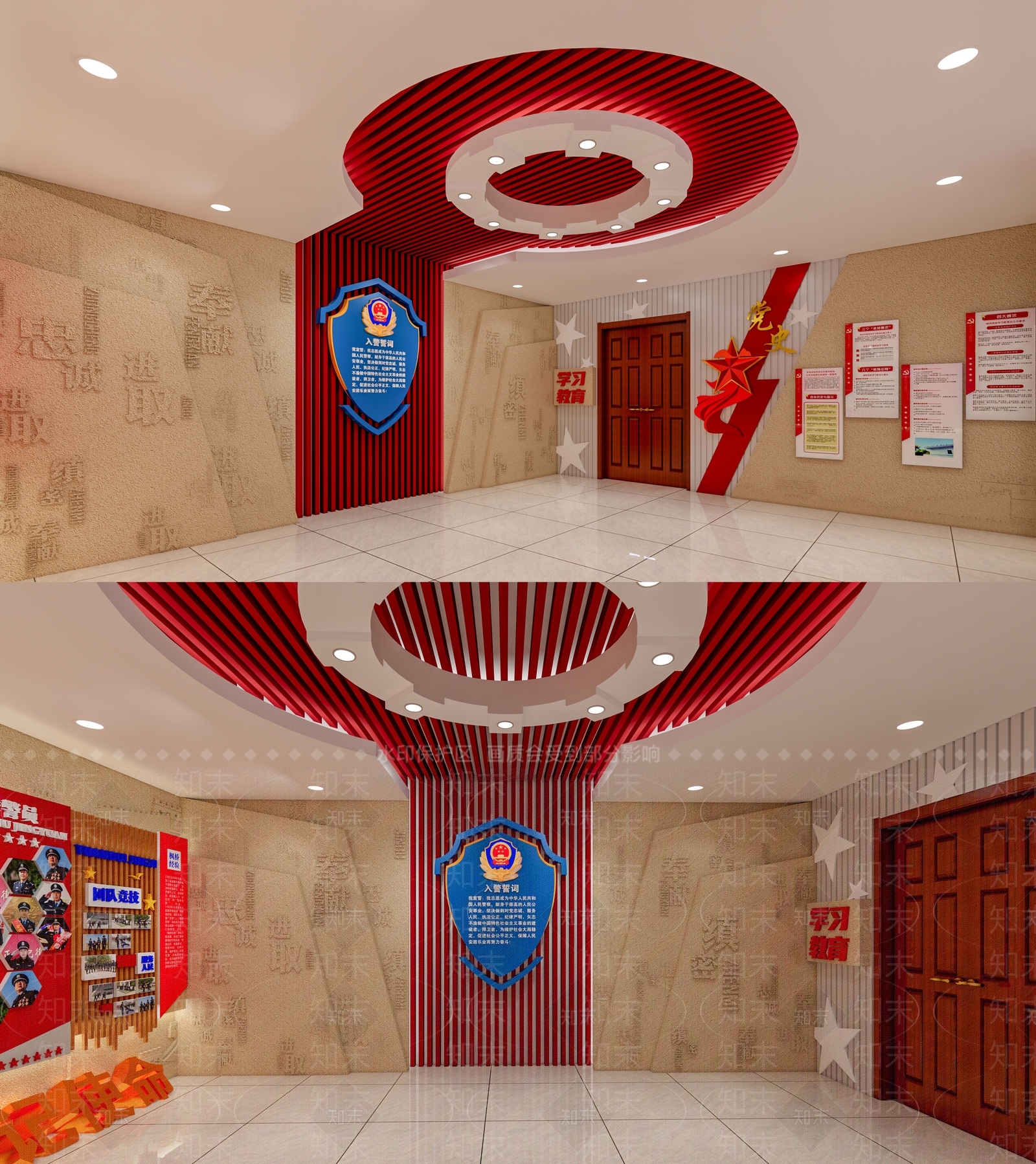 现代党建展厅SU模型下载【ID:1104350792】