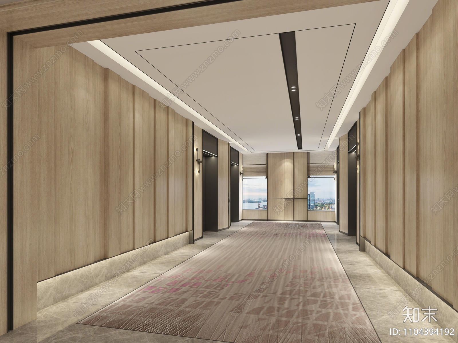 现代酒店电梯间3D模型下载【ID:1104394192】