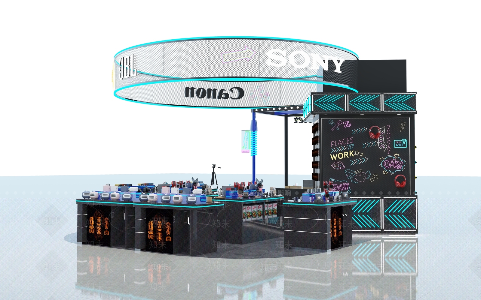 现代数码店3D模型下载【ID:1104354131】