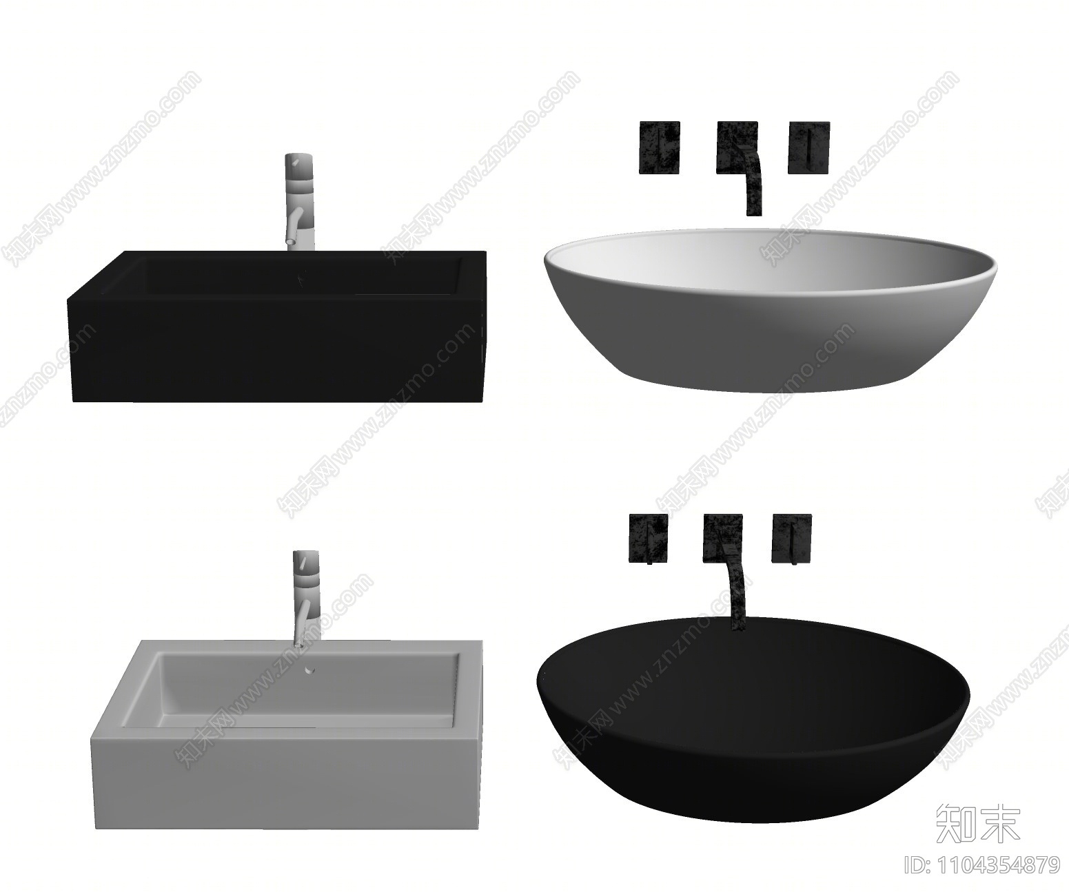 现代洗面盆SU模型下载【ID:1104354879】