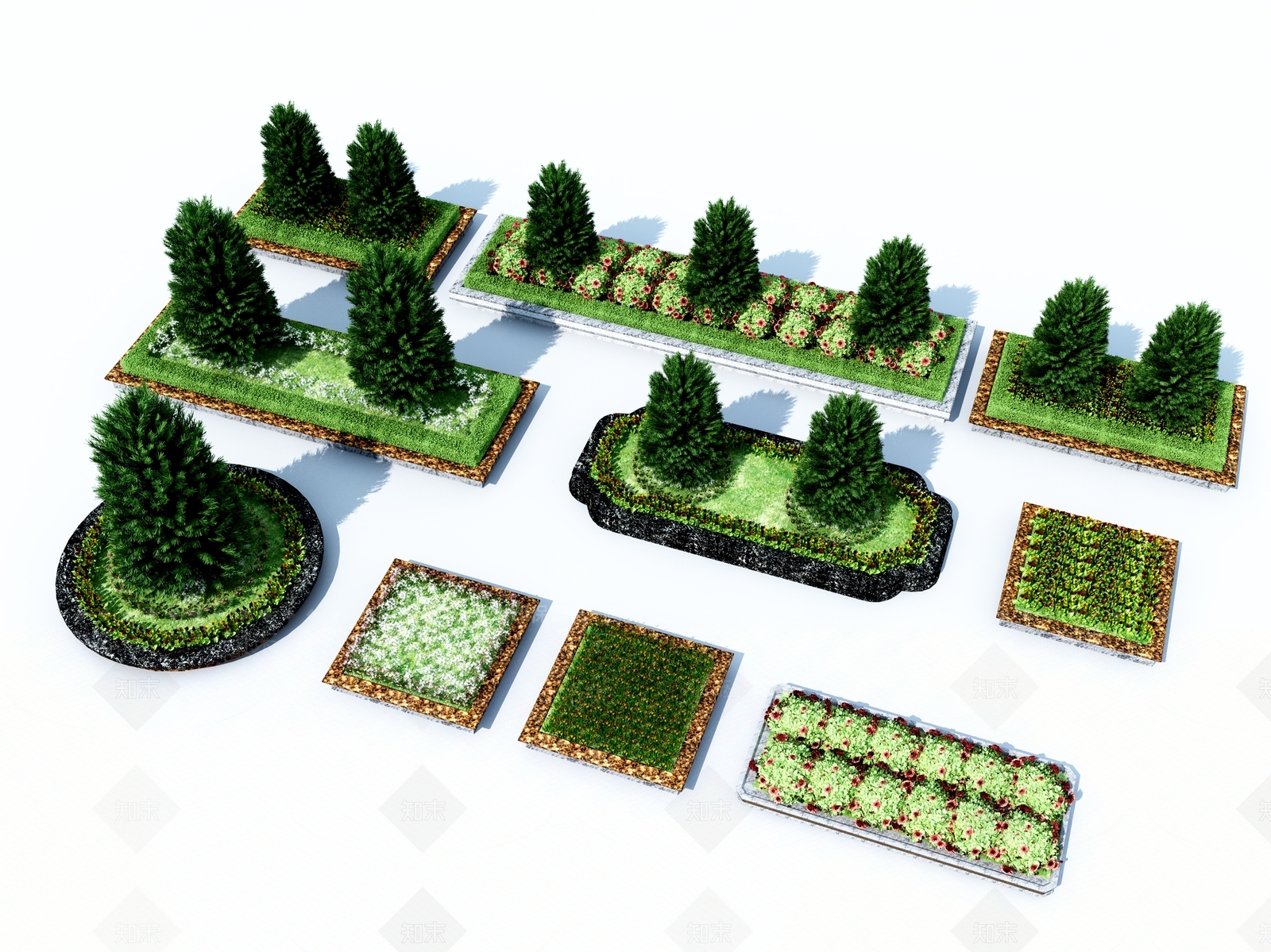 现代花坛3D模型下载【ID:1104357310】