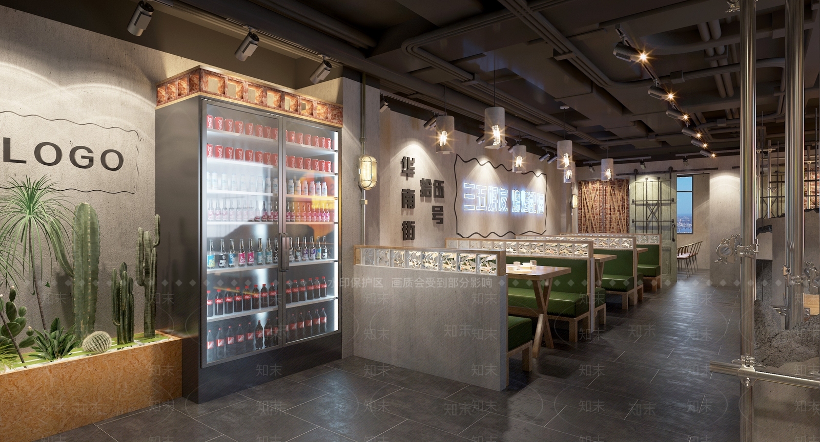 工业风烧烤店3D模型下载【ID:1104364030】