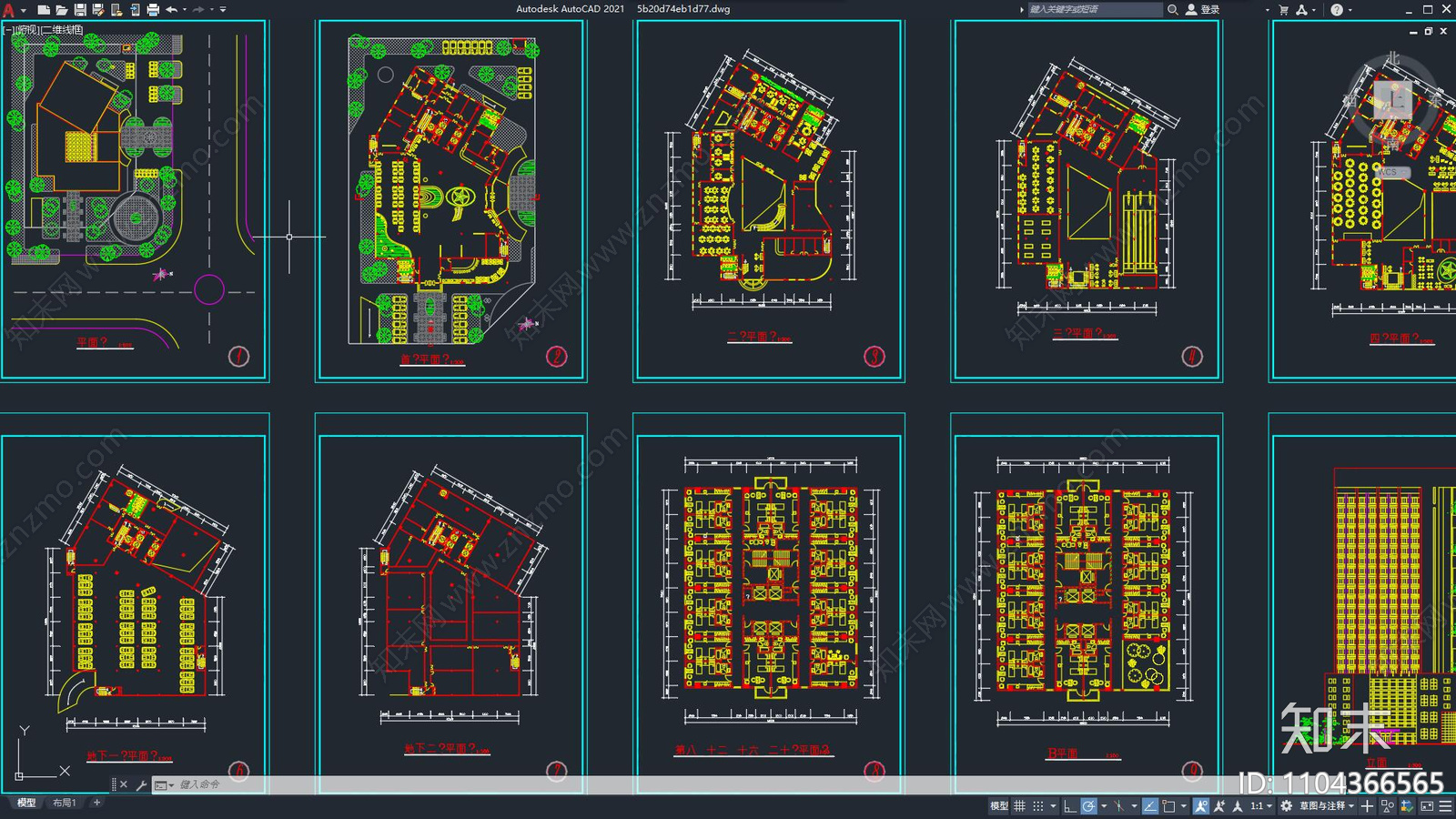 宾馆建筑方案施工图下载【ID:1104366565】