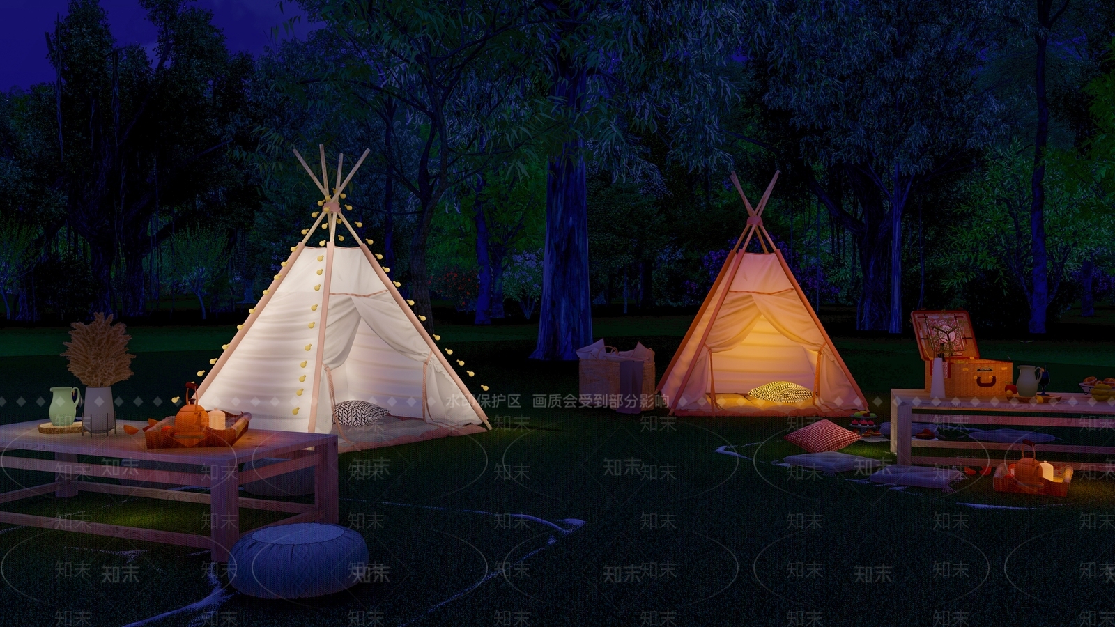 现代景观帐篷SU模型下载【ID:1104368292】