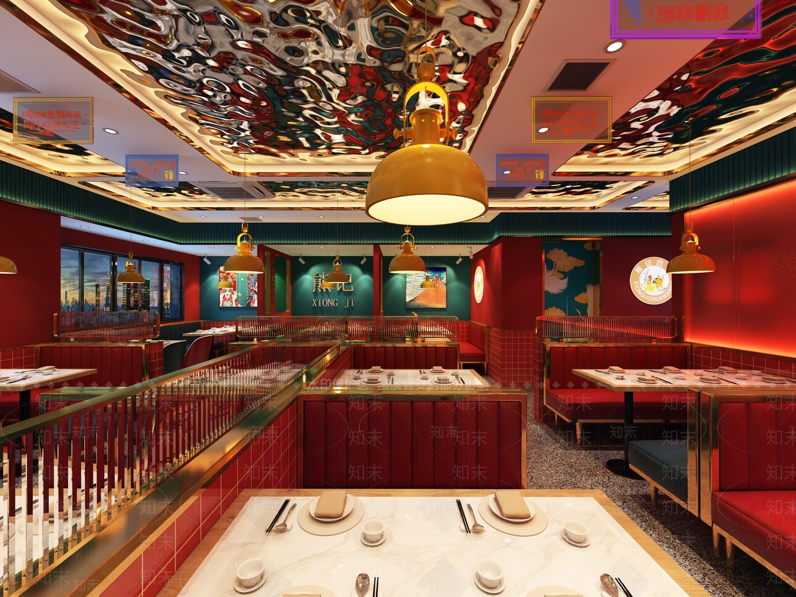 现代国潮风烧烤店3D模型下载【ID:1104368408】