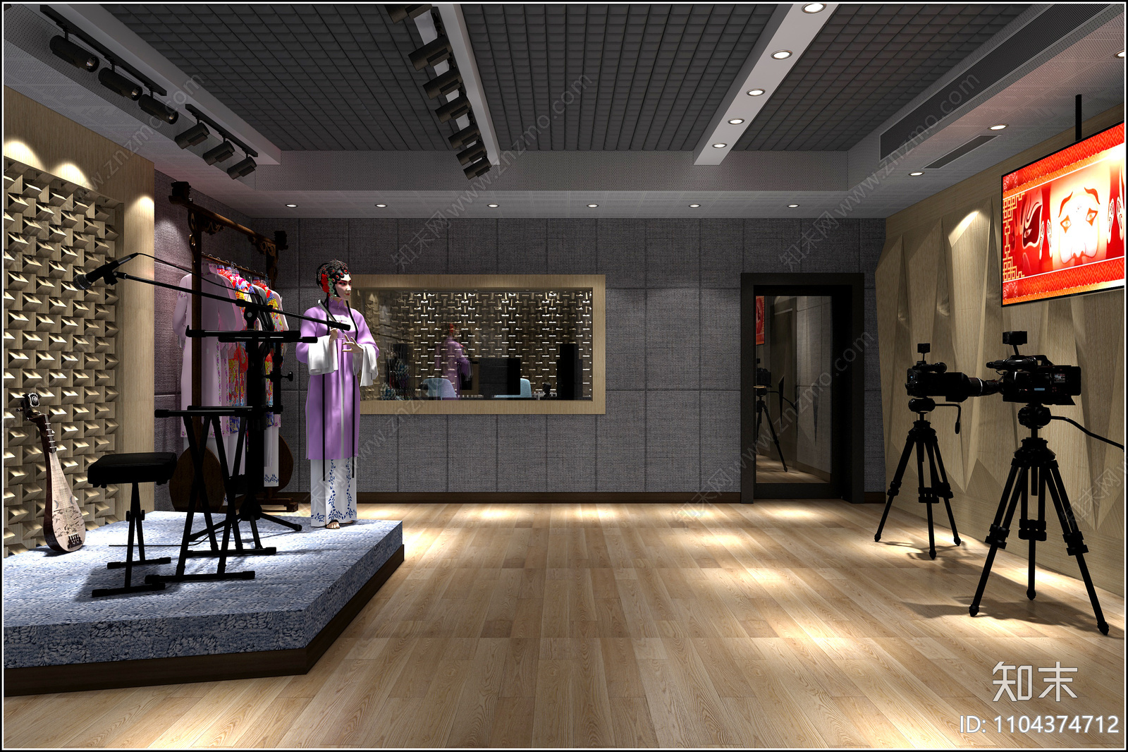 传媒公司录音棚设计施工CAD图cad施工图下载【ID:1104374712】
