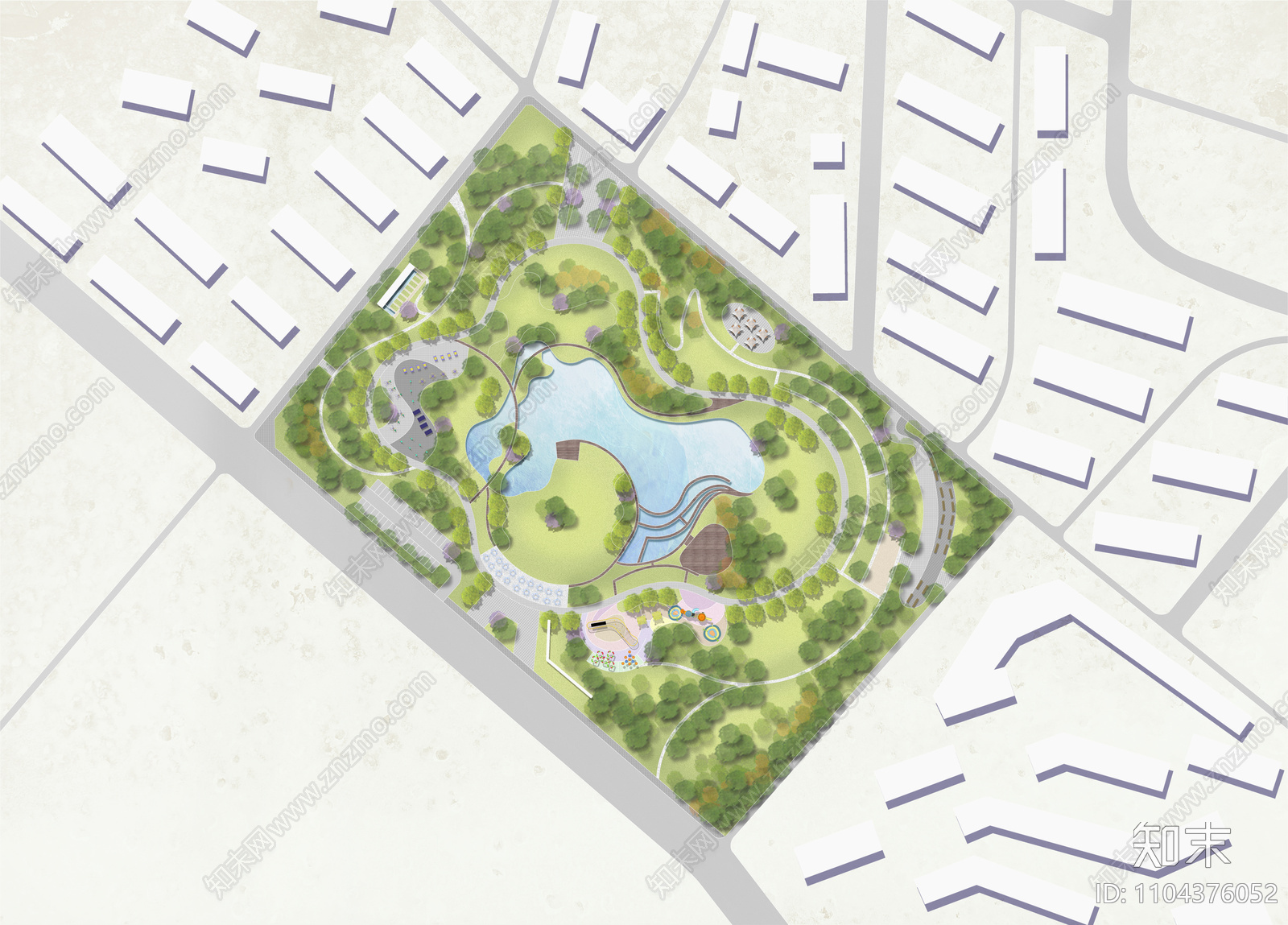 公园平面施工图下载【ID:1104376052】