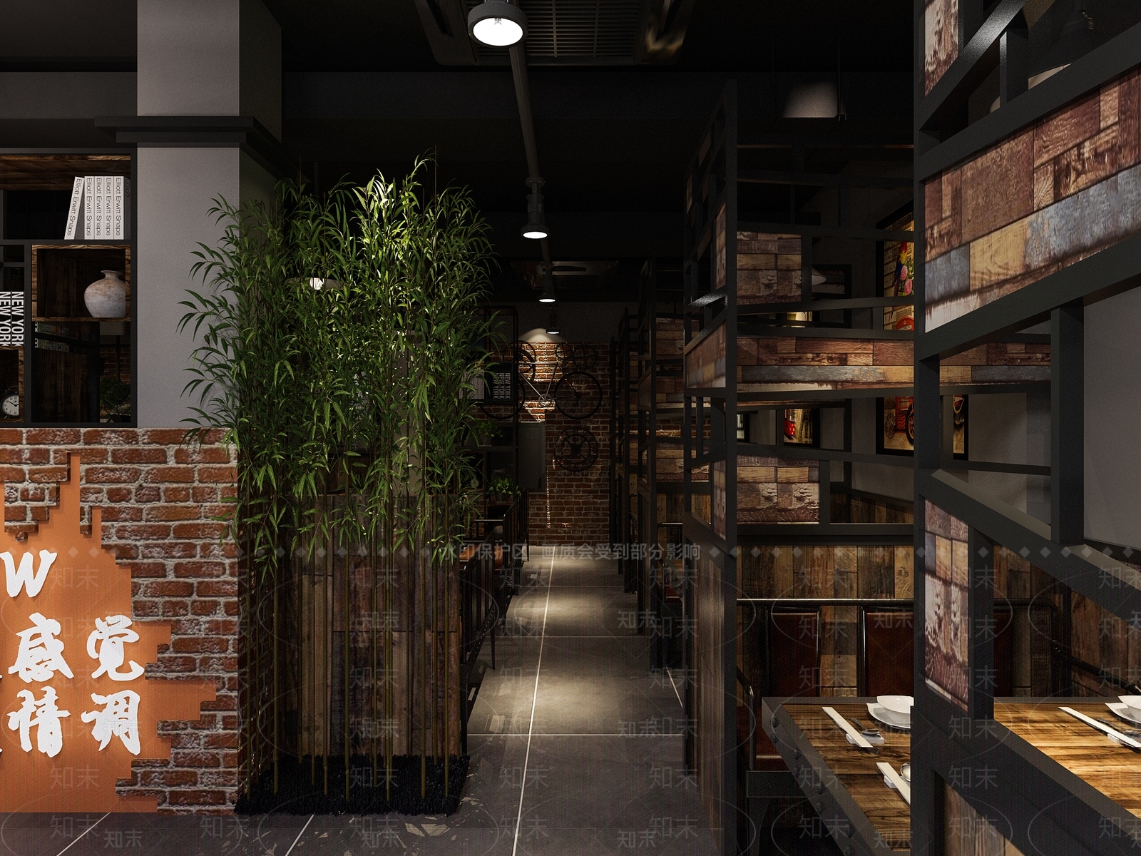 工业风烧烤店3D模型下载【ID:1104378242】